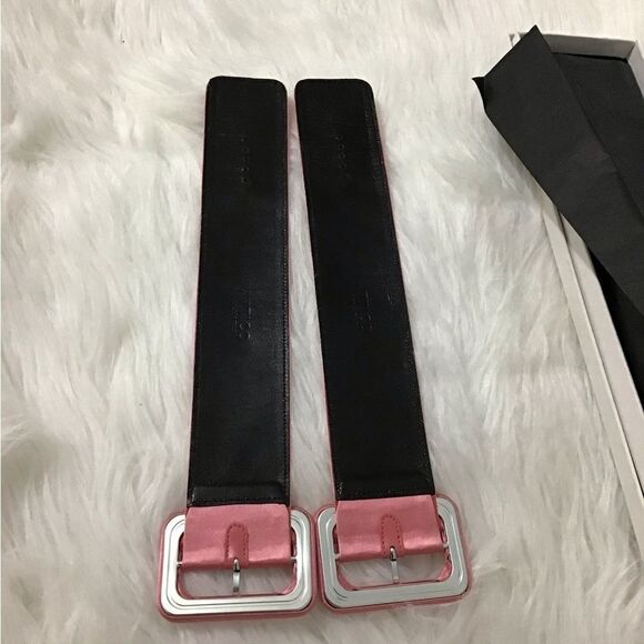 The Attico Pink Satin Ankle Cuffs - Picture 4 of 10